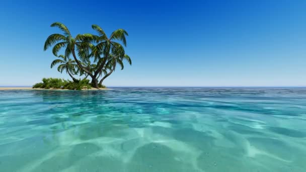 Azul océano tranquilo en un soleado — Vídeo de stock gratis