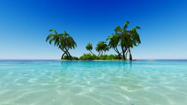 Playa tropical en día soleado — Vídeo de stock