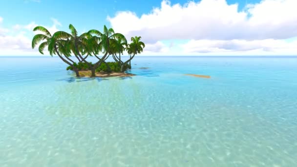 Тропический пляж в солнечный день — стоковое видео