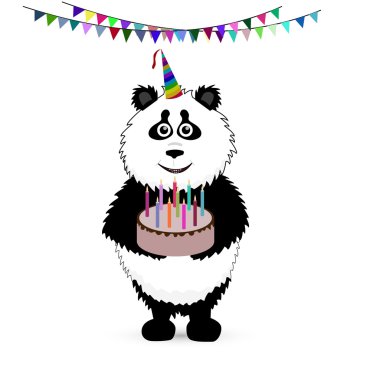 vektör şirin bebek kartı güzel panda ile.