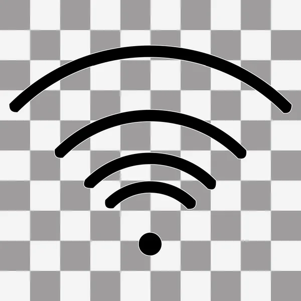 Vektor schwarzes Wi-Fi-Symbol auf transparent — Stockvektor