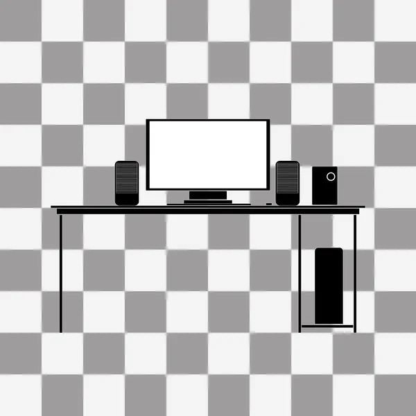 Icône noire du bureau — Image vectorielle