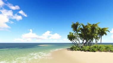 Güneşli bir günde tropik plaj