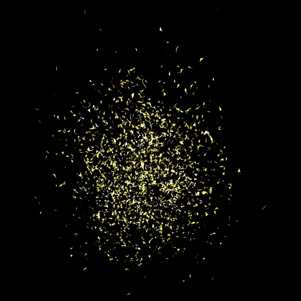 Confettis vectoriels or sur un noir — Image vectorielle