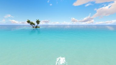 Mercan Adası Deniz 3d render