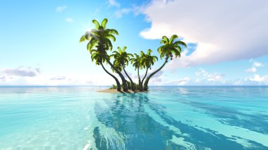 Mercan Adası Deniz 3d render