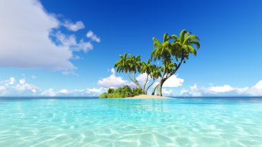 Mercan Adası Deniz 3d render