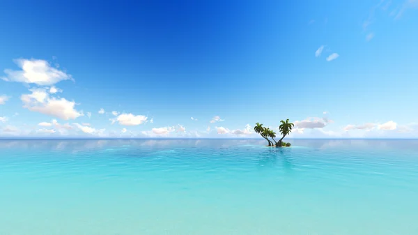 Korale wyspa Sea renderowania 3d — Zdjęcie stockowe