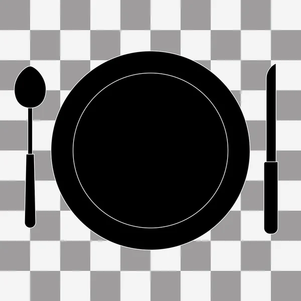 皿、フォーク、ナイフのベクトル図 — ストックベクタ