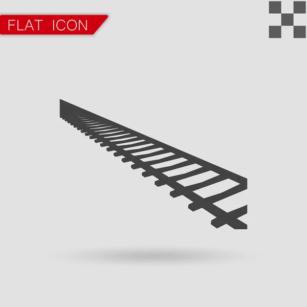 Vector Rail Road ikonen platt stil — Stock vektor