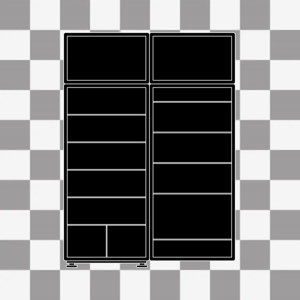Réfrigérateur Icône vecteur sur un transparent — Image vectorielle