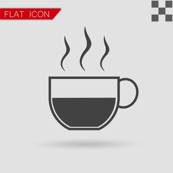 Kaffekopp ikon, vektorgrafik platta med röd — Stock vektor