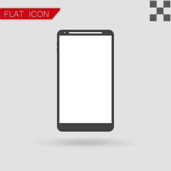 Smartphone pictogram vector vlakke stijl met rood — Stockvector