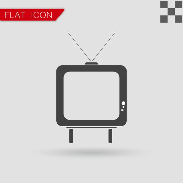 Vector TV-ikonen bilden platt stil med röd — Stock vektor