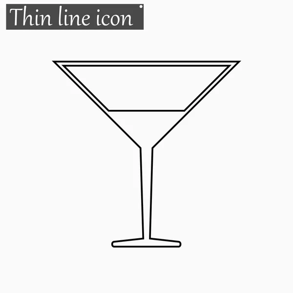 Koktejl ikona vektor styl tenká čára — Stockový vektor