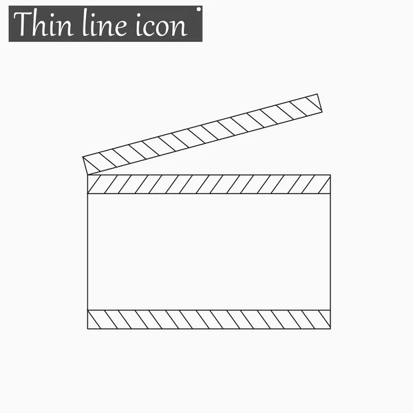 Clapper kurulu simge vektör stil ince çizgi film — Stok Vektör