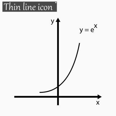 Matematiksel işlevin vektör tarzı siyah ince çizgi