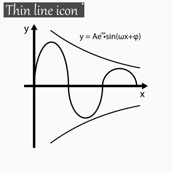 Математична функція Вектор Стиль Чорна тонка лінія — стоковий вектор