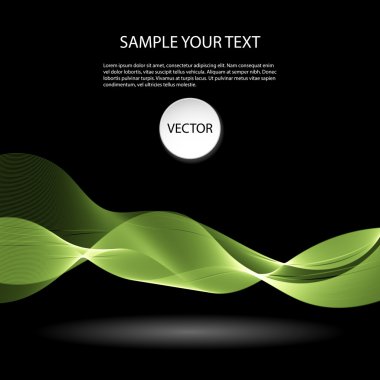 Siyah arka plan üzerinde renkli soyut dalgalar