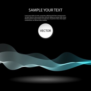 Siyah arka plan üzerinde renkli soyut dalgalar