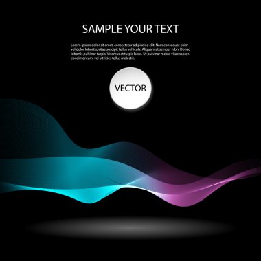 Siyah arka plan üzerinde renkli soyut dalgalar