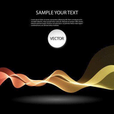 Siyah arka plan üzerinde renkli soyut dalgalar