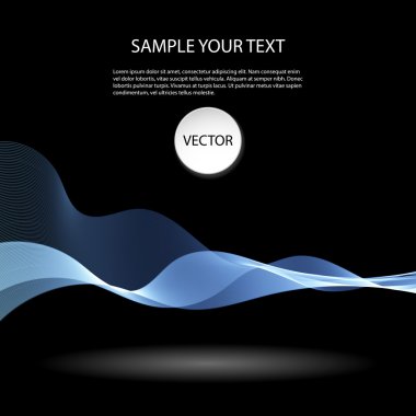 Siyah arka plan üzerinde renkli soyut dalgalar