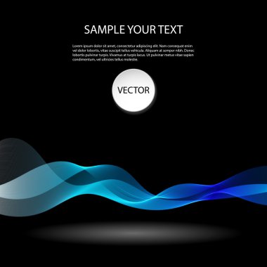 Siyah arka plan üzerinde renkli soyut dalgalar