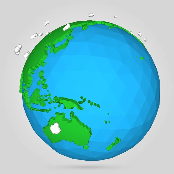 Vector poly earth globe illustration. — Stock Vector