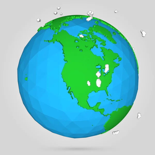 Vectorillustratie poly earth globe. — Stockvector