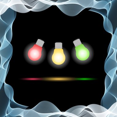 Vektör soyut renkli dalgalar siyah arka plan üzerinde