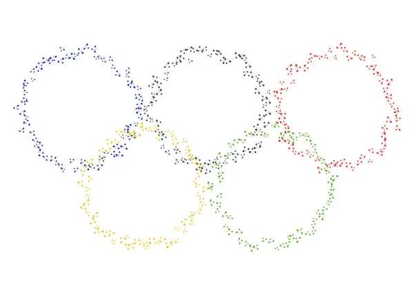 Векторное изображение Олимпийские кольца из цветной кисти — стоковый вектор