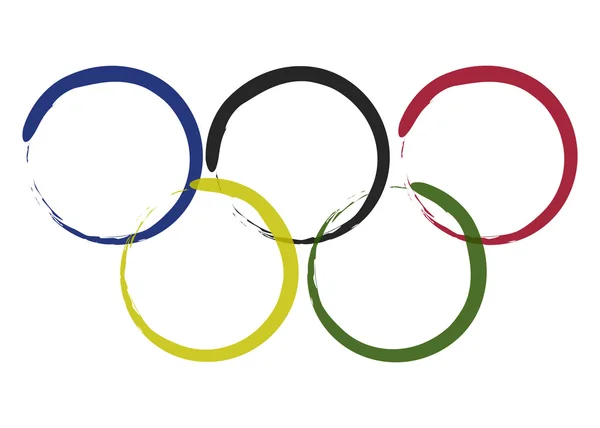 Vector image Olympic Rings from colored brush — Stock Vector