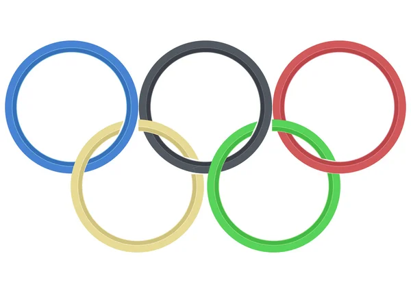 Vector image Olympic Rings from colored brush — Stock Vector