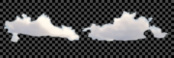 Conjunto de diferentes nubes transparentes en Vector negro . — Vector de stock