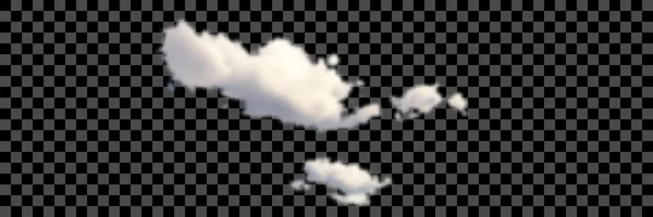 Set of transparent different white clouds. Vector. — Stock Vector