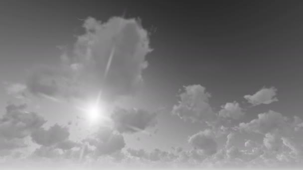 Wolken wit zwart op diepe achtergrond stoomstroom — Stockvideo