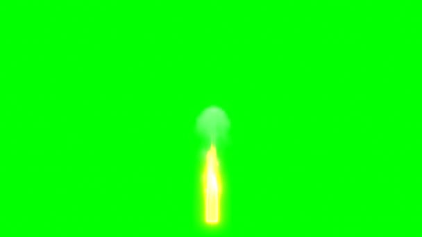 3d огненный дым на зеленом экране — стоковое видео