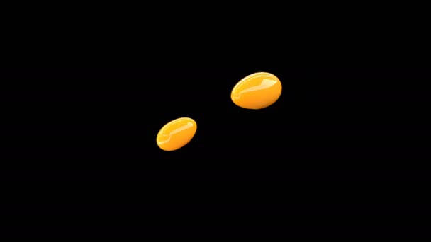 Ρεαλιστική βουτιά χυμό πορτοκάλι μάνγκο σε μαύρο — Αρχείο Βίντεο