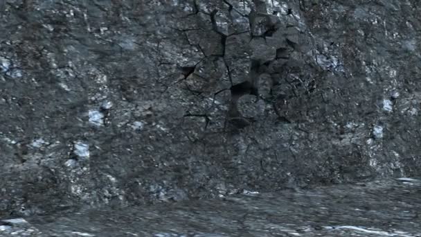 Zniszczenie ścian węglowych Ciemny Kamień ściana super powolny ruch 1000 fps — Wideo stockowe