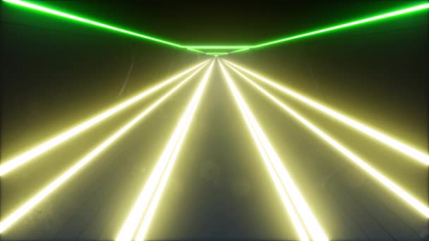 3D-s játék tervezés futurisztikus neon alagút Pszichedelikus fény — Stock videók