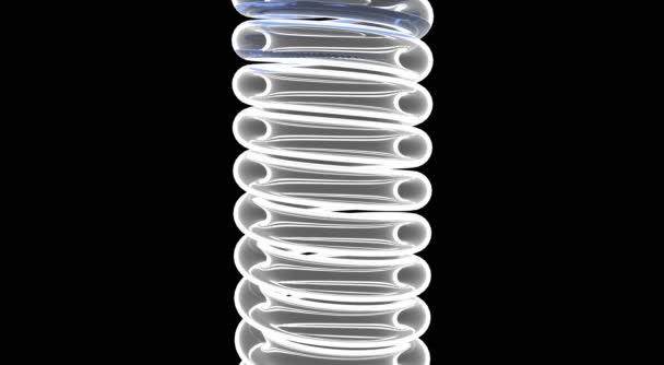 Tecnología Fluye líquido azul a través de la bobina Gota de gel líquido transparente — Vídeos de Stock
