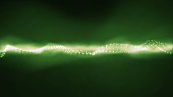 Zielone kropki fala Futurystyczna Fala dźwiękowa w stanie pętli bezproblemowe — Wideo stockowe