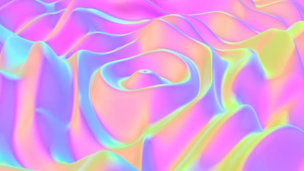 Modern foil holographic liquid wave Psychedelic light — Stock Video