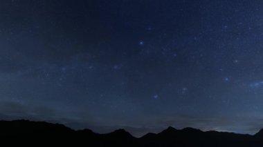 Yıldızlara uzun süre maruz kalan yıldızlı gece galaksisi uzayı