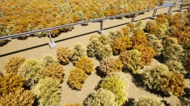 Sonbahar sezonu hiperdöngü maglev konsept tasarımı Geleceğe özgü tren
