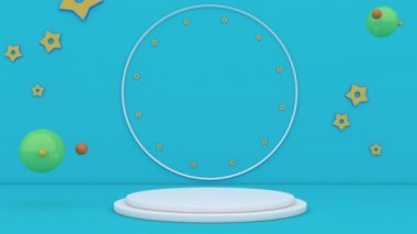 Mockup boş beyaz podyum reklam şablonu pürüzsüz döngü yapabilen minimal kapak görüntüsü