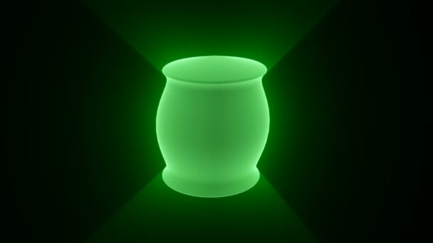 Soft green object neon deformation able to loop seamless — Stock Video