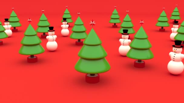 3D choinka taniec Szczęśliwego Nowego Roku wakacje zabawa Wesołych Świąt Elementy świąteczne Zabawa zabawa w stanie pętli bezproblemowe — Wideo stockowe