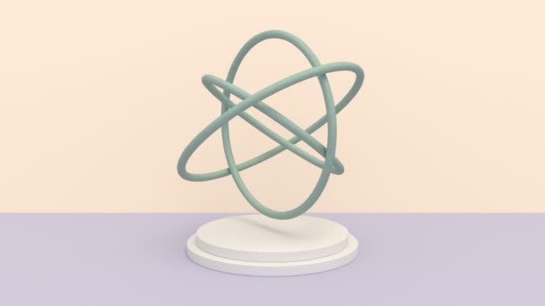 3D makieta podium Nowoczesne wnętrze Creative Space minimalistyczne okładka materiał — Wideo stockowe